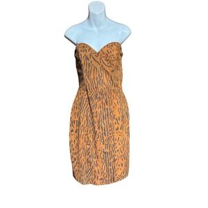 Vintage 80'-90's Vakko Soft Leather Animal Print Dress Sz 10 Mob Wife Bombshell